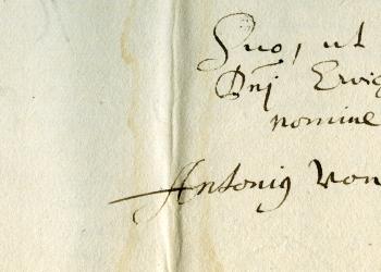 Eigenhändige Unterschrift des Anton von Dorth (1658)