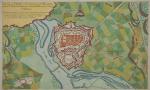 Kolorierter Kupferstich „Plan de la Ville et Citadelle de Wezel“