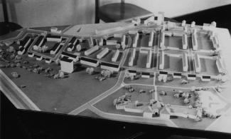 Modell des Hauptdurchgangslagers auf der Esplanade (Oktober 1957)