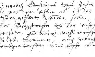 Auszug aus dem Ratsprotokoll vom 5. Juli 1642 mit dem Marginalvermerk „pulver in brandt geraten“