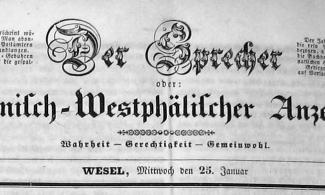 Zeitungskopf des „Sprechers“, Ausgabe vom 25. Januar 1843