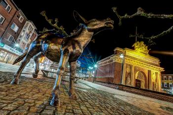 Wesel Innenstadt - Berliner Tor mit Esel