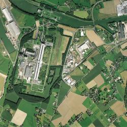 Luftbild des Hafens Emmelsum und Umgebung