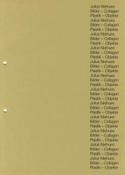 Titelblatt des Kataloges Bilder-Collagen Plastik-Objekte