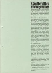 Titelblatt des Kataloges Künstleralltag - Alle Tage Kunst, Band 1