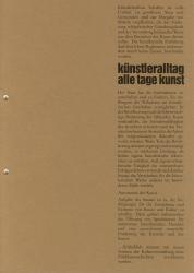 Titelblatt des Kataloges Künstleralltag - Alle Tage Kunst, Band 2