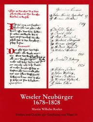 Cover "Weseler Neubürger 1678-1808"