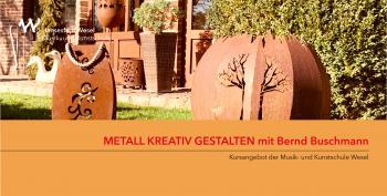 Flyer für den Kurs "Metall kreativ gestalten" mit Bernd Buschmann