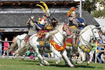 Römische Reiter auf ihren Pferden