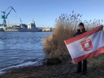 Das Weseler Patenschiff "Tender Rhein" in Kiel